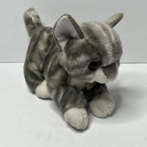 Miyoni By Aurora Grey Tabby Cat 8” Stuffed Animal Plush